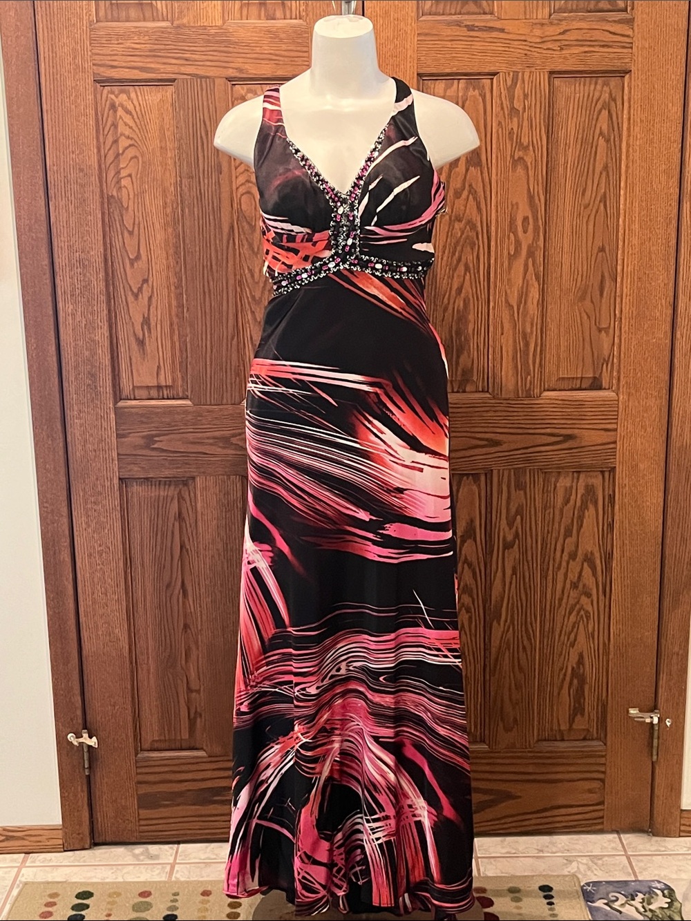 Betsy & Adam vibrant jeweled gown 4